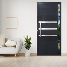 Porta Pivotante de Alumínio 210 x 120cm com Friso e Vidro Veneza Esquadrias Bergamo - 1