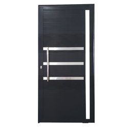 Porta Pivotante de Alumínio 210 x 120cm com Friso e Vidro Veneza Esquadrias Bergamo - 2