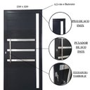 Ver imagem 4 de Porta Pivotante de Alumínio 210 X 120cm com Friso e Vidro Veneza Esquadrias Bergamo