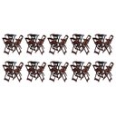 Ver imagem 1 de Kit 10 Jogos de Mesa Bistrô de Madeira com 4 Cadeiras Dobrável Ideal para Bar e Restaurante Imbuia