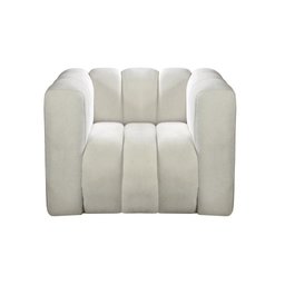 Poltrona Mona Decorativa Moderna Sala de Estar Recepção Bouclê Bege - 1