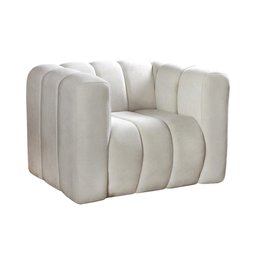 Poltrona Mona Decorativa Moderna Sala de Estar Recepção Bouclê Bege - 3