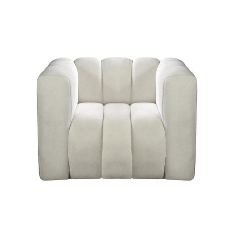 Poltrona Mona Decorativa Moderna Sala de Estar Recepção Bouclê Bege