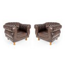 Ver imagem 1 de Kit 2 poltronas Chesterfield Capitonê Elisabeth Corano Marrom Decoração, Recepção, Salas de Tv e Est