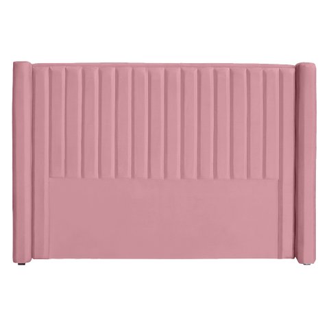 Cabeceira Ripada Estofada para Cama Box Casal King 1.95 - Suede - Sv Decor:rosa