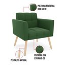 Ver mais imagens de Kit 1 Sofá Namoradeira e 1 Poltrona Elisa Suede Pés Palito Natural - D'Rossi Cor Verde