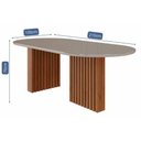 Ver imagem 5 de Mesa Cozinha Ester Tampo Madeirado Oval C/ Vidro 210x100cm e 6 Cadeiras Juliana Cinamomo/off White