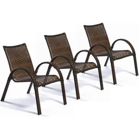 Kit 03 Cadeiras Fibra Sintetica