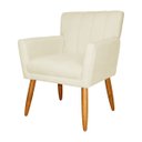Ver imagem 5 de Poltrona Decorativa Elegante Cecília Recepção Escritório Sala de Estar Suede Marfim