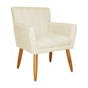 Ver imagem 4 de Poltrona Decorativa Elegante Cecília Recepção Escritório Sala de Estar Suede Marfim