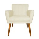 Ver imagem 3 de Poltrona Decorativa Elegante Cecília Recepção Escritório Sala de Estar Suede Marfim
