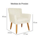 Ver imagem 6 de Poltrona Decorativa Elegante Cecília Recepção Escritório Sala de Estar Suede Marfim