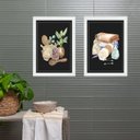 Ver imagem 1 de Kit 2 Quadros com Imagem para Banheiro 24x18cm:madeira Preta