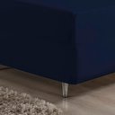 Ver imagem 3 de Jogo de Cama King Nobre 3 Peças Luva de Box 55cm de Altura Malha 100% Algodão - Azul-marinho