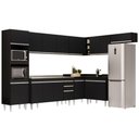 Ver imagem 1 de Armário de Cozinha Modulada de Canto 8 Peças CP09 Balcão com Pia Inox Preto - Lumil Lumil Móveis