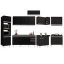 Ver imagem 5 de Armário de Cozinha Modulada de Canto 8 Peças CP09 Balcão com Pia Inox Preto - Lumil Lumil Móveis