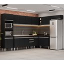 Ver imagem 2 de Armário de Cozinha Modulada de Canto 8 Peças CP09 Balcão com Pia Inox Preto - Lumil Lumil Móveis