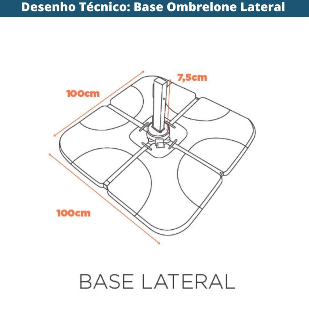 Base para Ombrelone Lateral Fratini Quadrado em Plástico (hdpe) Cor Preto - 2