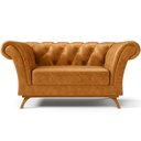 Ver imagem 3 de Sofá 2 Lugares para Sala de Estar Império 150 Cm D02 Couríssimo Whisky B-90 - Lyam Decor