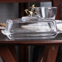 Ver imagem 5 de Manteigueira Retangular com Tampa Golden Bird 18cm X 10cm X 9cm Cristal Ecologico