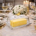 Ver imagem 6 de Manteigueira Retangular com Tampa Golden Bird 18cm X 10cm X 9cm Cristal Ecologico