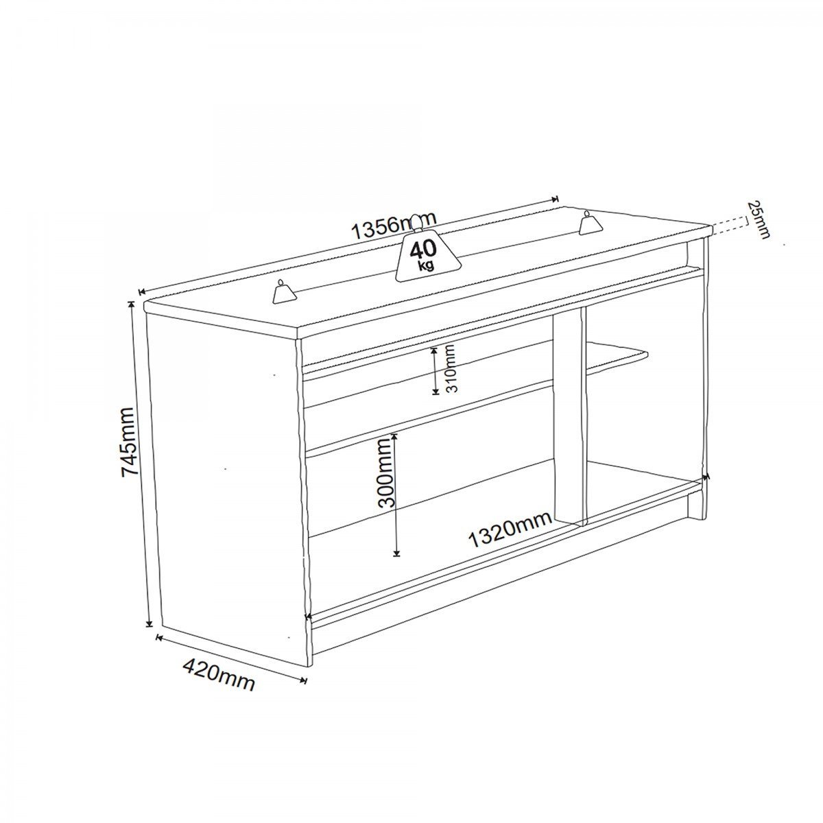 Buffet Jazz 3 Portas 1 Prateleira Interna Imbuia/off White - 4