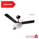 Ver imagem 3 de Ventilador de Teto Citrino Preto 3 Pás Tron 220v