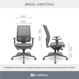 Cadeira Escritório Presidente Ergonômica NR17 Corino Encosto Regulável Brizza - 4