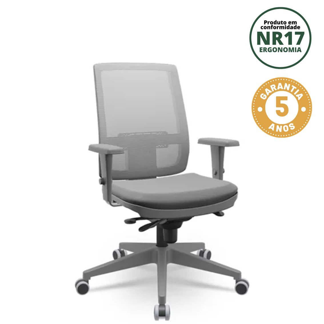 Cadeira Escritório Presidente Brizza NR17 com Encosto Regulável Piramidal - 1