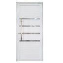 Ver imagem 2 de Porta Pivotante de Alumínio 210 x 100cm com Friso Linha 30 Esquadrias Bergamo Abertura Direita Branco