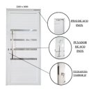 Ver imagem 4 de Porta Pivotante de Alumínio 210 x 100cm com Friso Linha 30 Esquadrias Bergamo Abertura Direita Branco