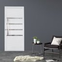 Ver imagem 1 de Porta Pivotante de Alumínio 210 x 100cm com Friso Linha 30 Esquadrias Bergamo Abertura Direita Branco