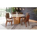 Ver imagem 1 de Conjunto Mesa de Jantar Vértice Redonda com Vidro e 6 Cadeiras Pietra Henn