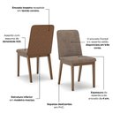 Ver imagem 2 de Conjunto Mesa de Jantar Vértice Redonda com Vidro e 6 Cadeiras Pietra Henn