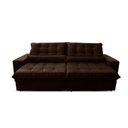 Ver imagem 4 de Sofá Retrátil Reclinável Zurique 3,00m Suede Velut Marrom Molas no Assento - King House