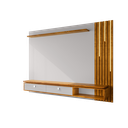 Ver imagem 3 de Painel Ripado Autêntico para TV até 80 Polegadas 2 Gavetas com Friso Decorativo Luminária LED Cascat