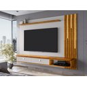 Ver imagem 1 de Painel Ripado Autêntico para TV até 80 Polegadas 2 Gavetas com Friso Decorativo Luminária LED Cascat