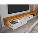 Ver imagem 4 de Painel Ripado Autêntico para TV até 80 Polegadas 2 Gavetas com Friso Decorativo Luminária LED Cascat