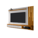 Ver imagem 5 de Painel Ripado Autêntico para TV até 80 Polegadas 2 Gavetas com Friso Decorativo Luminária LED Cascat