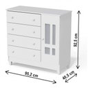Ver mais imagens de Quarto de Bebê com Guarda Roupa 4 Portas, Cômoda Fraldário e Berço Mini Cama Ariel Espresso Móveis Branco