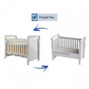 Ver imagem 5 de Quarto de Bebê com Guarda Roupa 4 Portas, Cômoda Fraldário e Berço Mini Cama Ariel Espresso Móveis Branco