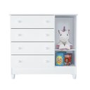 Ver imagem 7 de Quarto de Bebê com Guarda Roupa 4 Portas, Cômoda Fraldário e Berço Mini Cama Ariel Espresso Móveis Branco