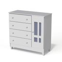 Ver imagem 6 de Quarto de Bebê com Guarda Roupa 4 Portas, Cômoda Fraldário e Berço Mini Cama Ariel Espresso Móveis Branco