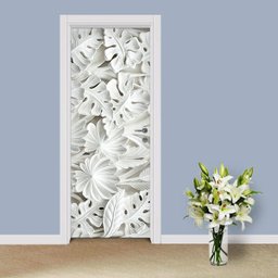 Adesivo de Porta Flores Relevo Arte Destaque P - 0,73 X 2.13 Metros - 1