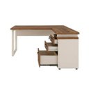 Ver imagem 4 de Mesa Escritório em L c/ Gaveteiro 1,50×1,50m Nogal Sevilha/Champanhe