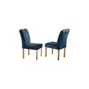 Ver imagem 3 de Conjunto Sala de Jantar 4 Lugares Mesa Redonda 1,2m e 4 Cadeiras Azul Turquesa Escuro