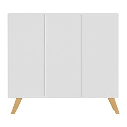 Sapateira Retrô 3 Portas Nina Multimóveis Mp6018 Branca/natural - 6