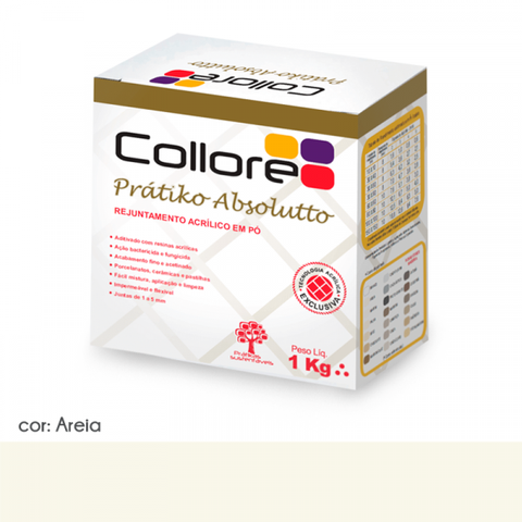 Rejunte Acrílico para Piscina Absoluto Cor Areia - Collore Pratiko - 1kg