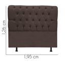 Ver imagem 3 de Cabeceira Estofada Cama Box King 195cm París Corino Marrom- Mabe Magazine