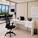 Ver imagem 5 de Kit Mesa de Escritório 140x60cm com Gaveta + Cadeira Netflex Ergonômica